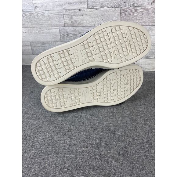 SKECHERS SEPULVEDA 2.0 Navy Knot Overlay Slip-On Comfort Sneakers Women 9W NEW - Picture 8 of 10